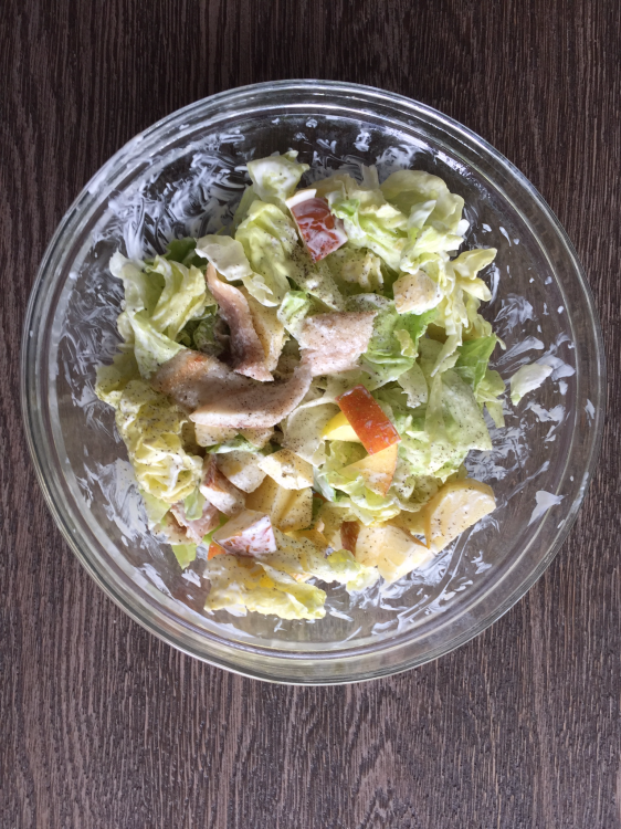 Salade met gerookte paling en appel